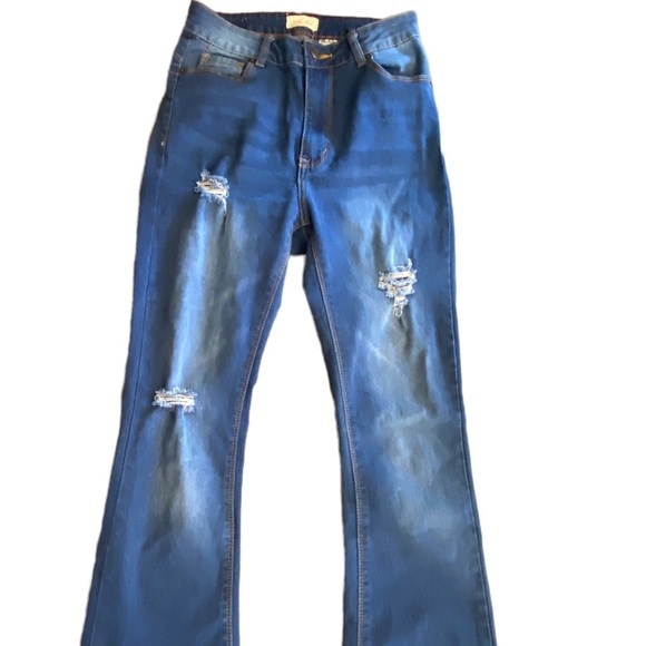 {Vince Blue New York} Boot cut bell bottom Distressed Jeans - Picture 2 of 6